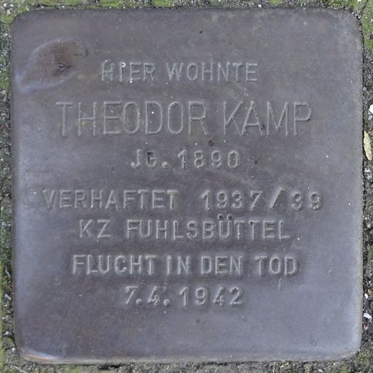Stolperstein em memória de Theodor Kamp
