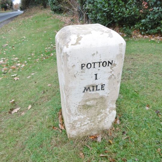 Milestone, Biggleswade Road, at entrance to golf club
