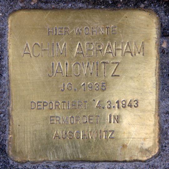 Stolperstein en memoria de Achim Abraham Jalowitz