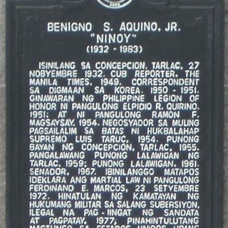 Benigno S. Aquino, Jr. historical marker