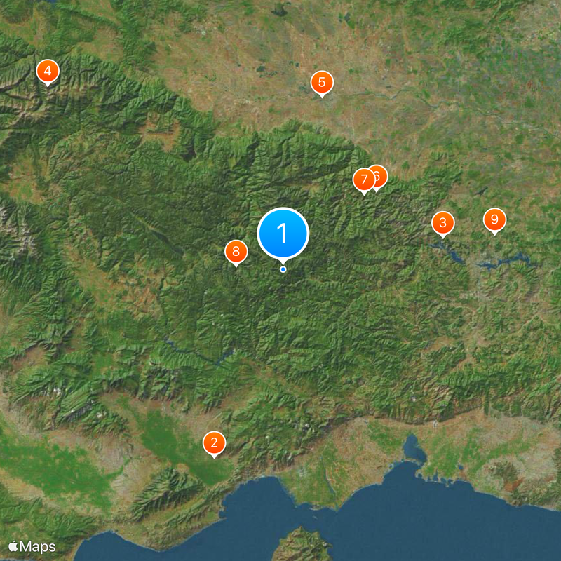 Rhodope Mountains Map