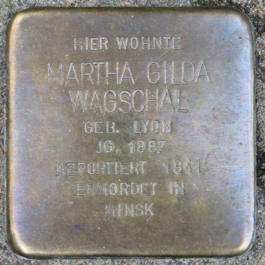Stolperstein dedicated to Martha Gilda Wagschal