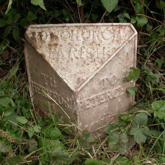 Milepost, Poston; opp.  Poston Cottage