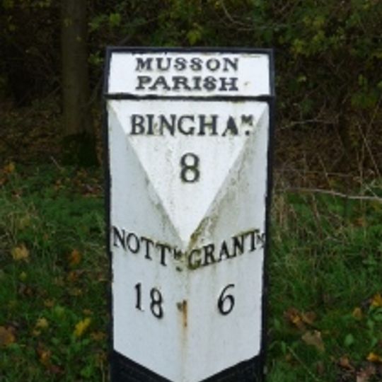 Milepost, Grantham Road; W of A52 jct, W of Muston