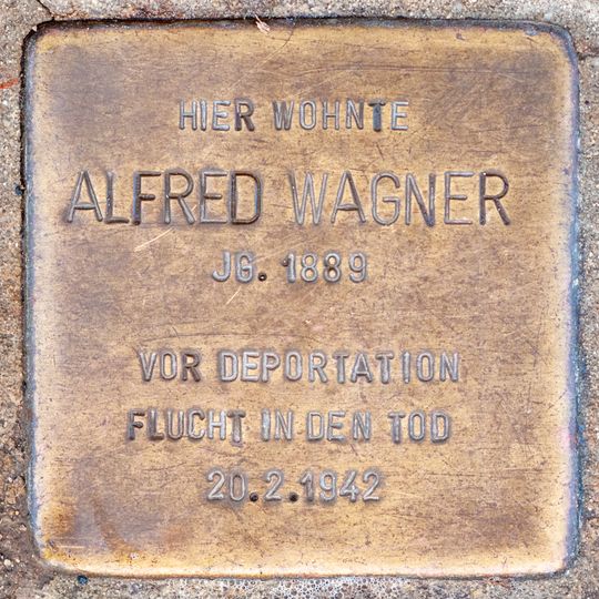 Stolperstein dedicated to Alfred Wagner