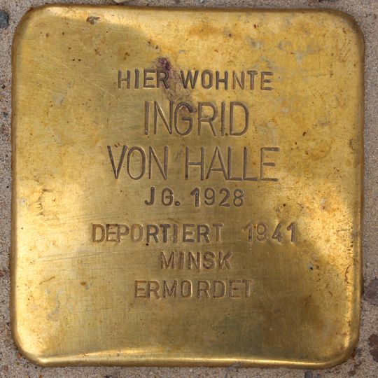 Stolperstein à la mémoire d’Ingrid von Halle