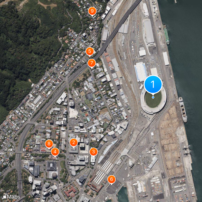 Wellington Regional Stadium Map