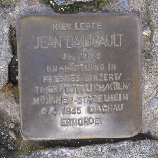 Stolperstein dedicated to Jean Daligault