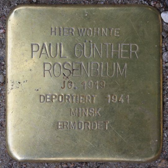 Stolperstein en memoria de Paul Günther Rosenblum