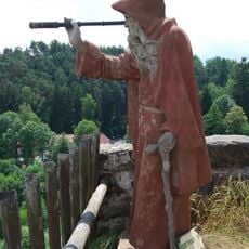 Socha poustevníka na hradě Sloup