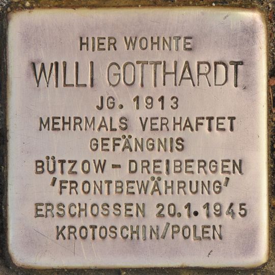 Stolperstein em memória de Willi Gotthardt