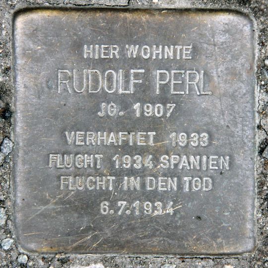 Stolperstein dedicated to Rudolf Perl