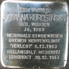 Stolperstein en memoria de Johanna Kurosinski