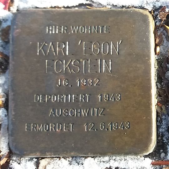 Stolperstein à la mémoire de Karl Egon Eckstein