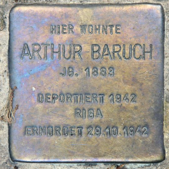 Stolperstein dedicated to Arthur Baruch