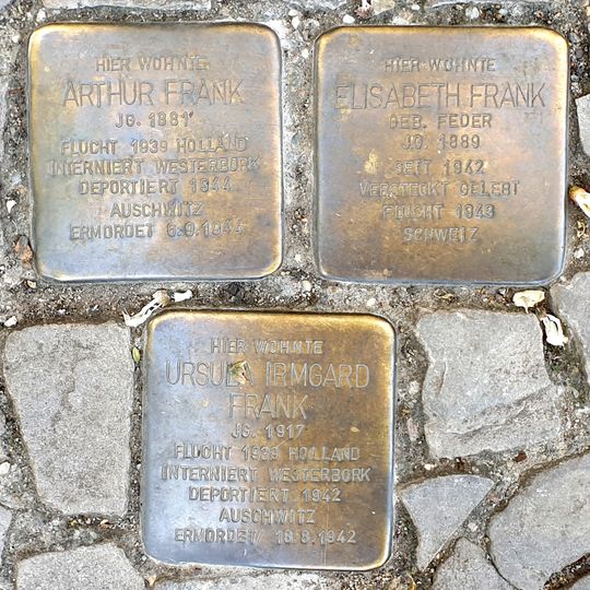 Stolperstein en memoria de Ursula Irmgard Frank
