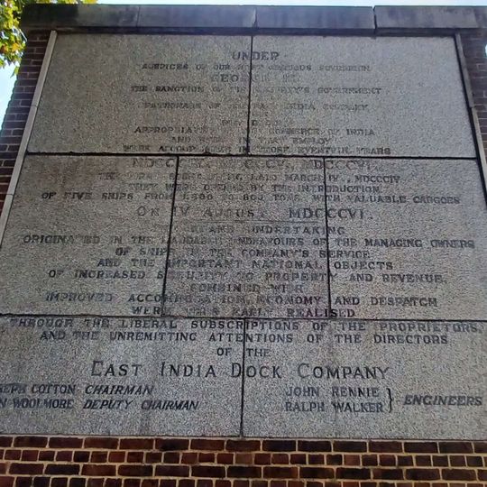 Plaque On Modern Dock Wall Facing West