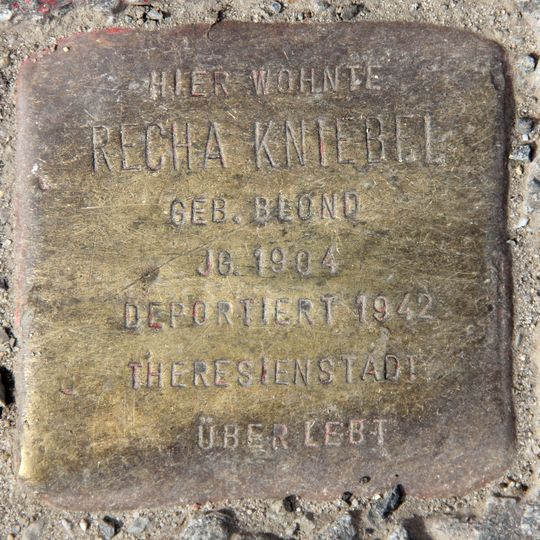 Stolperstein dedicated to Recha Kniebel