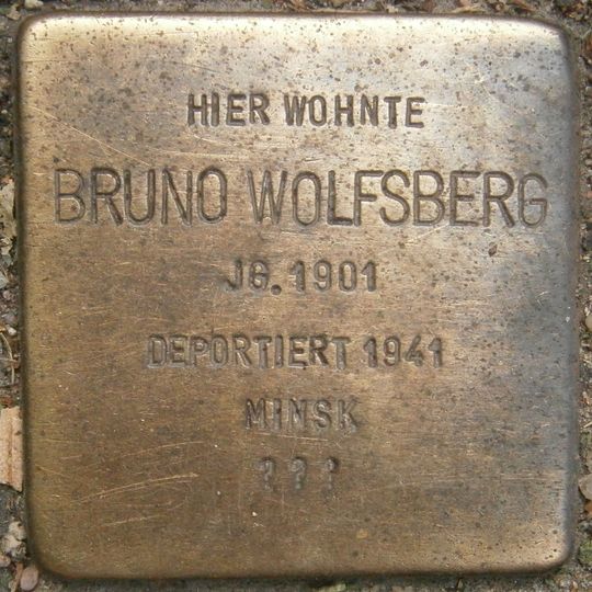 Stolperstein dedicated to Bruno Wolfsberg