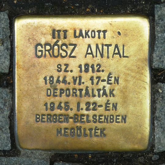 Stolperstein en memoria de Antal Grósz