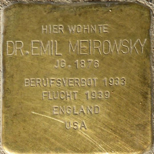 Stolperstein en memoria de Emil Meirowsky