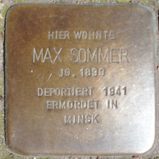 Stolperstein dedicated to Max Sommer