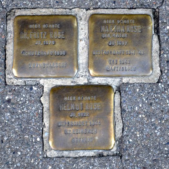 Stolperstein dedicated to Fritz Rose