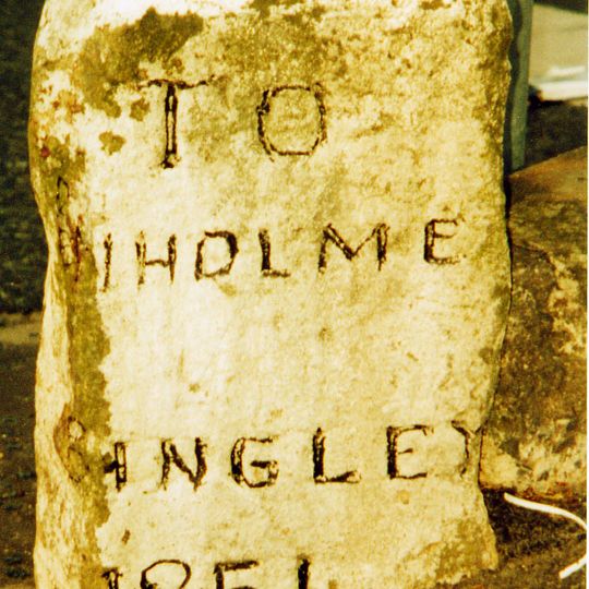 Milestone, W of Halifax, jct of Gibbet Street, Stocks Lane & Roilshead Road