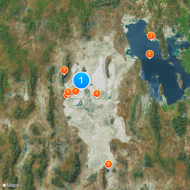 Bonneville Salt Flats Mappa