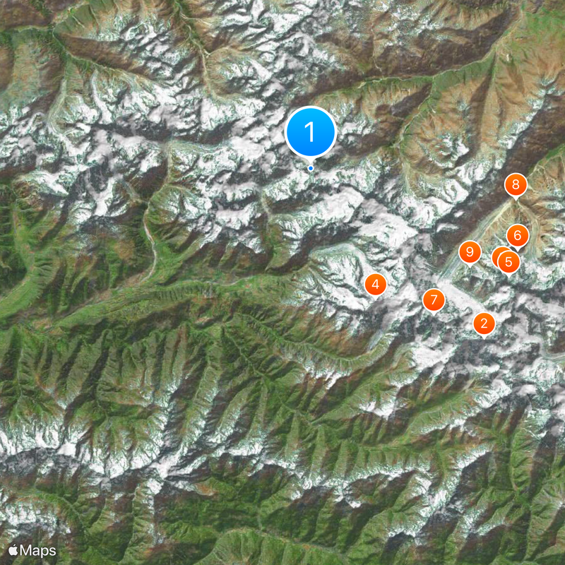 Main Caucasus Range Map