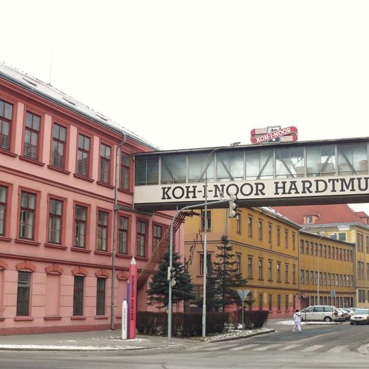 Footbridge of Koh-i-Noor Hardtmuth over F. A. Gerstnera street