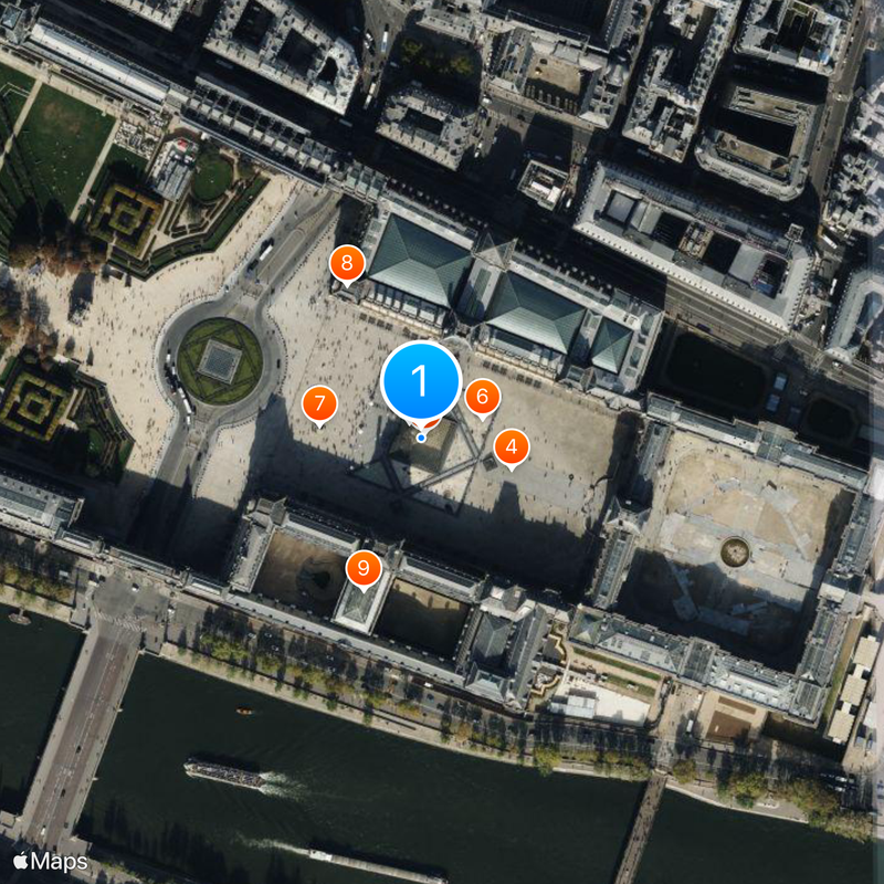 Pyramide im Louvre Karte