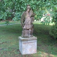 Socha svatého Floriána v parku na Duchcovské ulici v Hrobu