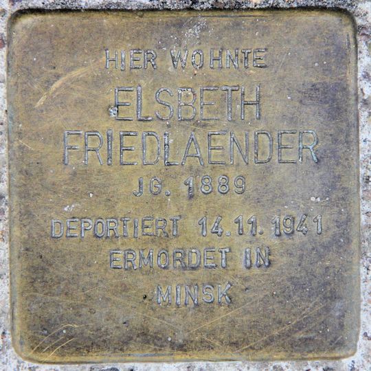 Stolperstein en memoria de Elsbeth Friedlaender