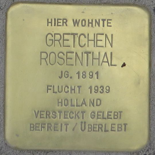 Stolperstein à la mémoire de Gretchen Rosenthal