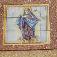 Ceramic panel of Our Lady of the Sorrows at 19 Justo Zaragoza square