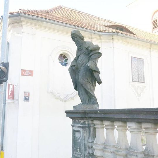 Socha svatého Zebedea na balustrádě u Lorety v Rumburku