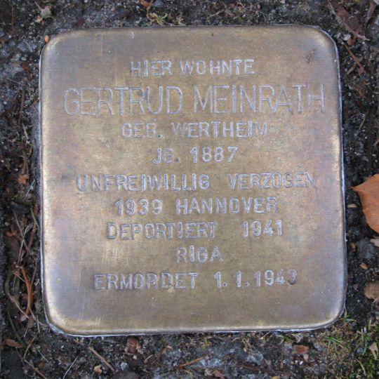 Stolperstein à la mémoire de Gertrud Meinrath