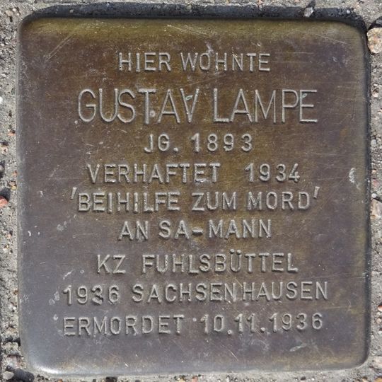 Stolperstein en memoria de Gustav Lampe