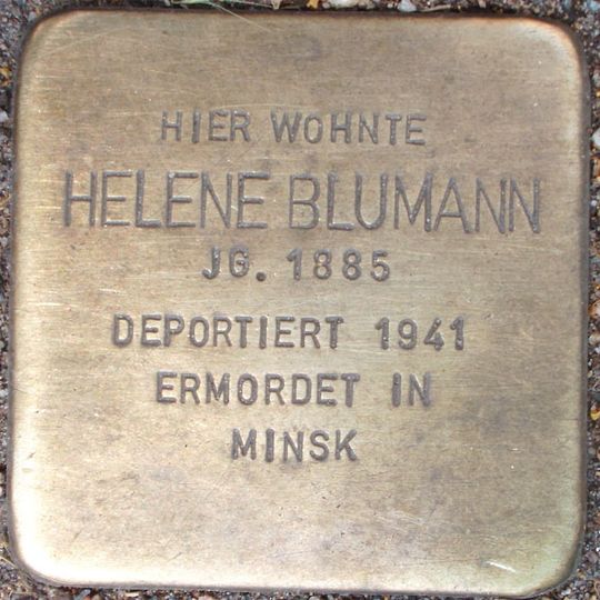 Stolperstein dedicated to Helene Blumann