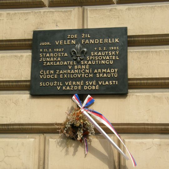 Plaque of Velen Fanderlik