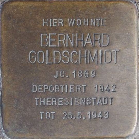 Stolperstein à la mémoire de Bernhard Goldschmidt