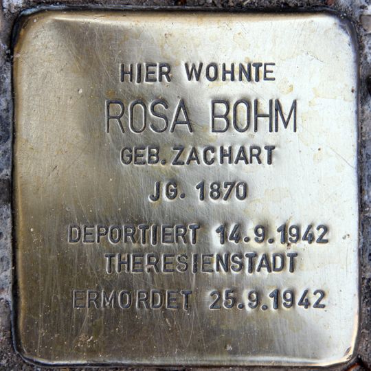 Stolperstein dedicated to Rosa Bohm