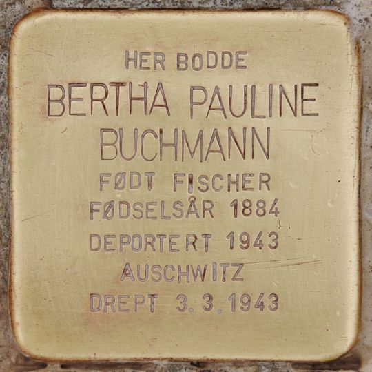 Stolperstein voor Bertha Pauline Buchmann, f. Fischer