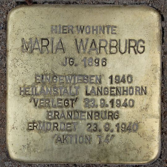 Stolperstein en memoria de Maria Warburg
