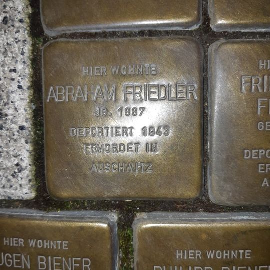 Stolperstein dedicated to Abraham Friedler