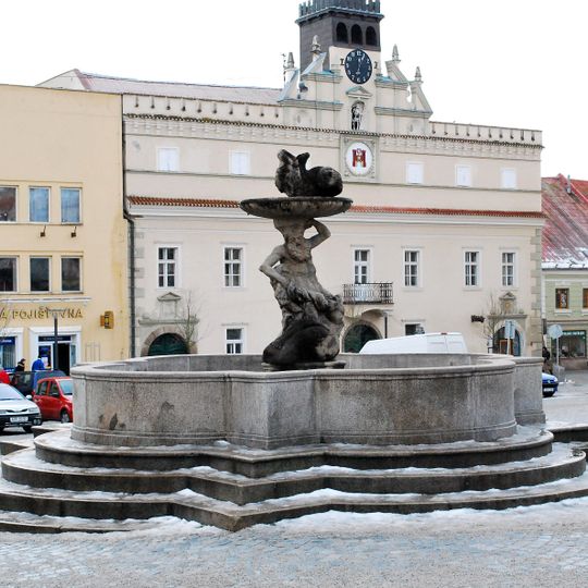 Fountain with a statue of Triton