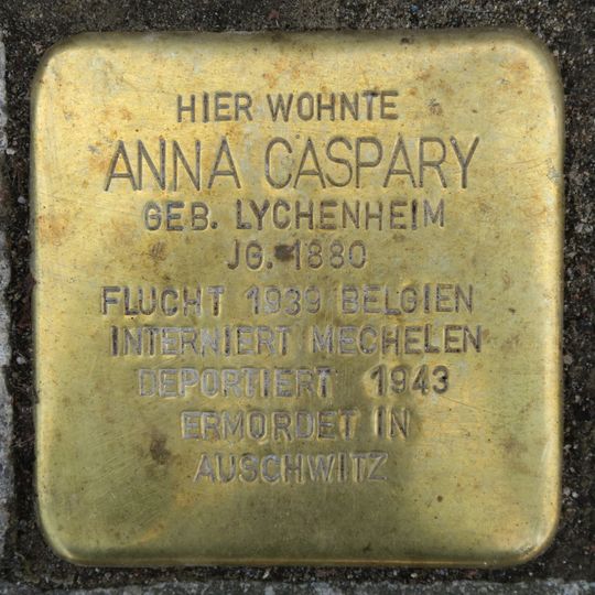 Stolperstein dedicated to Anna Caspary