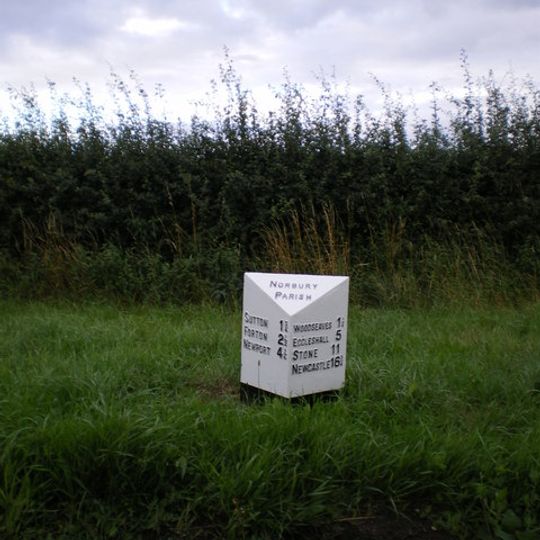 Milepost, W of "The Randabout"