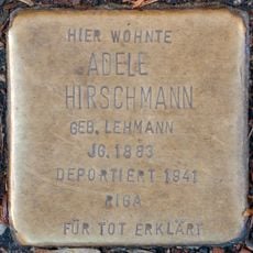 Stolperstein dedicated to Adele Hirschmann
